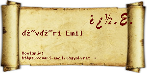 Óvári Emil névjegykártya