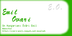 emil ovari business card